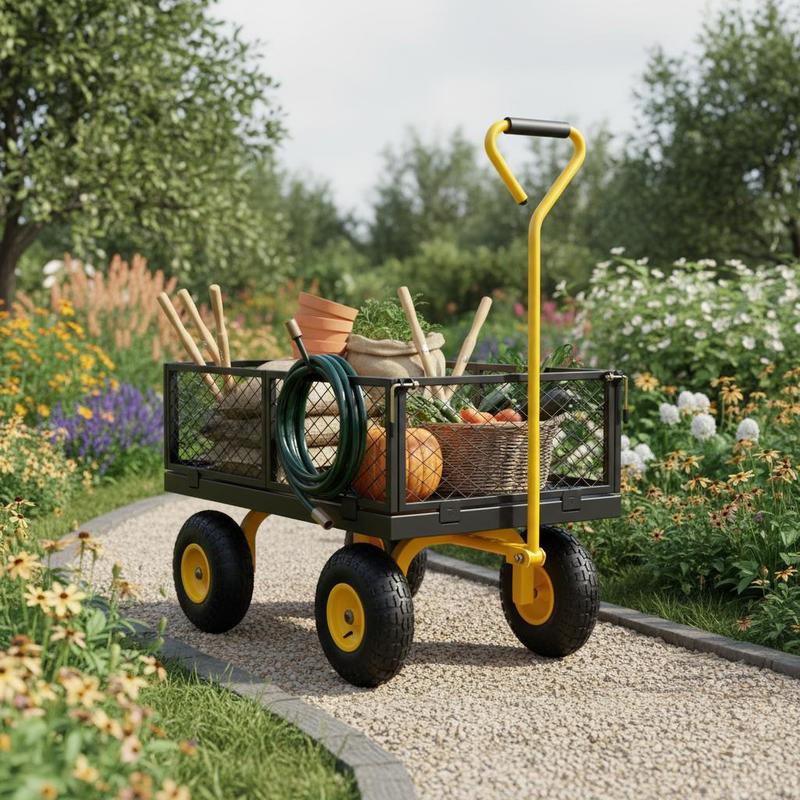 Heavy Equipment Work - Steel Garden Cart 900 Lbs For